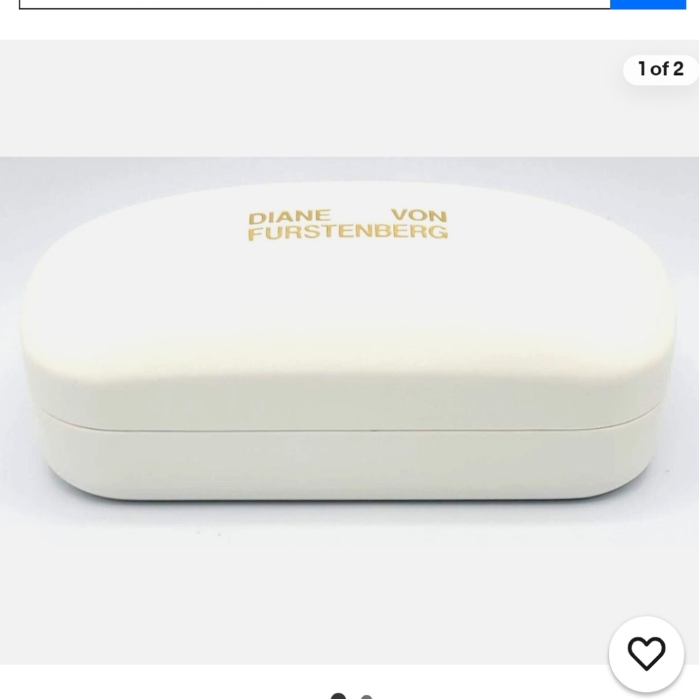 Diane Von Furstenberg Case For Sunglasses White‎ Ivory Length:7"